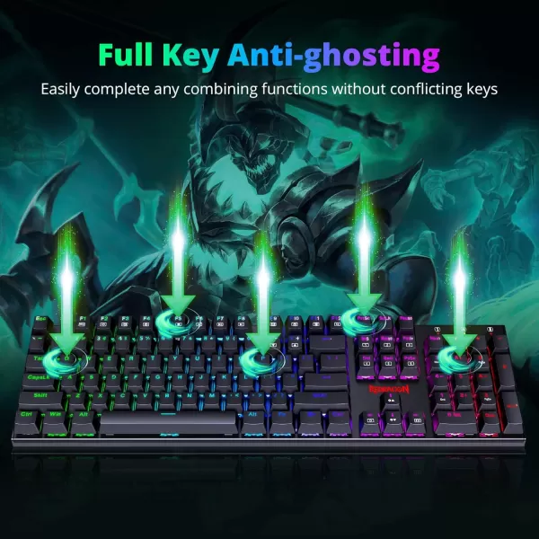 Redragon Mechanical Gaming Keyboard Wired Mechanical Keyboard with 11 Programmable Backlit Modes HotSwappable Red Switch AntiGhosting DoubleShot PBT Keycaps Light Up Keyboard for PC MacRGB QWERTY