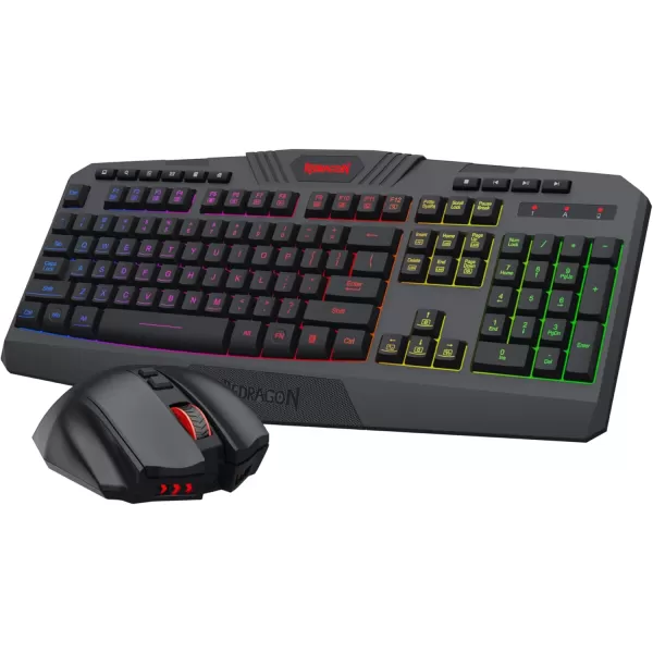 Redragon S101 Wired RGB Backlit Gaming Keyboard and Mouse Pad Gaming Headset Combo All in 1 PC Gamer Bundle for Windows PC C BlackWireless
