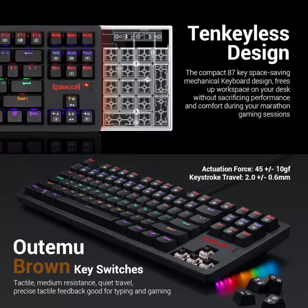 Redragon S113 Wired RGB Backlit Mechanical Gaming Keyboard and Mouse Combo with Mouse Pad Gaming Headset PC Gamer Bundle for Windows PC Black