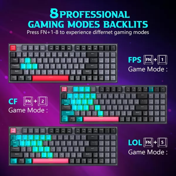 Redragon Wired Mechanical Gaming Keyboard with RGB Backlit 94 Keys Programmable Macro Editing Numeric Pad Red Switches Compact Keyboard Mechanical for Pc Mac Ipad K636CLOGrayBlackRed