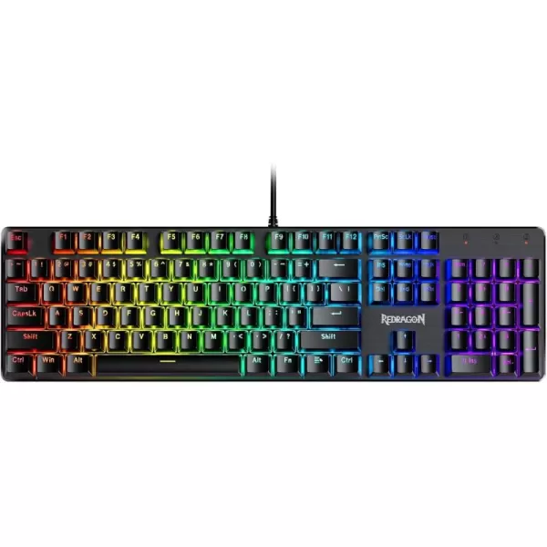 Redragon K506 Centaur 7Color Rainbow Backlit FullSize Gaming Keyboard with Numeric Keypad Black