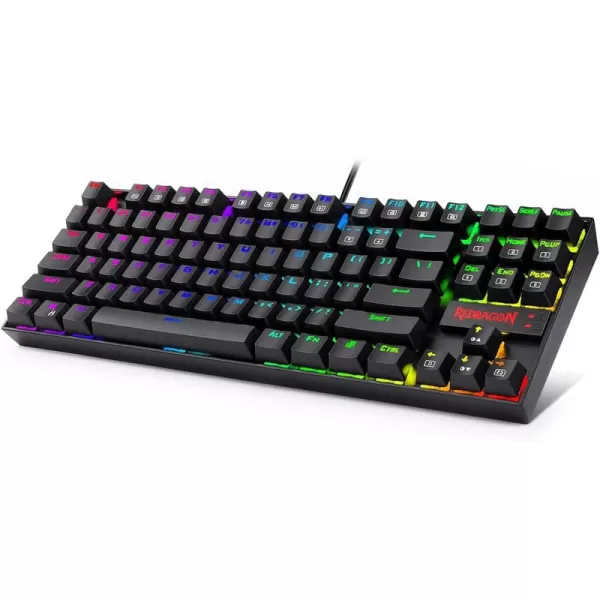 Redragon K552 Mechanical Gaming Keyboard RGB LED Backlit Wired with AntiDust Proof Switches for Windows PC Black 87 Key Brown Switches