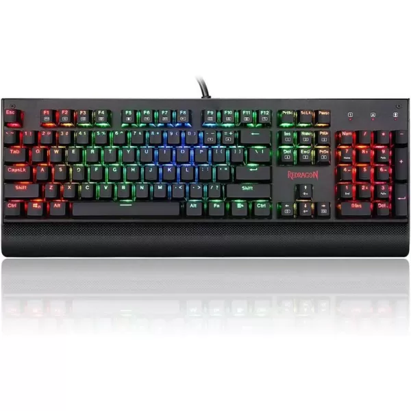 Redragon K557 RGB Backlit Mechanical Gaming Keyboard with Blue Switches Aluminum Base Antighosting 104 Keys