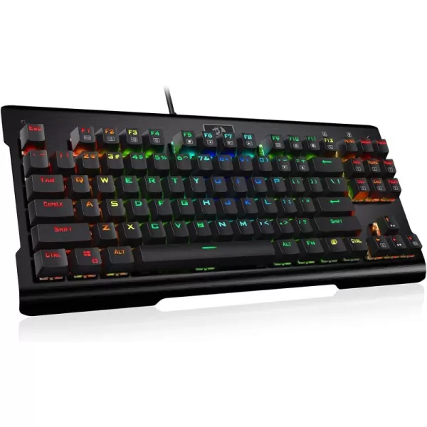Redragon K561 VISNU Mechanical Gaming Keyboard Antighosting 87 Keys RGB Backlit Wired Compact Keyboard with Clicky Blue Switches for Laptop Windows PC Games