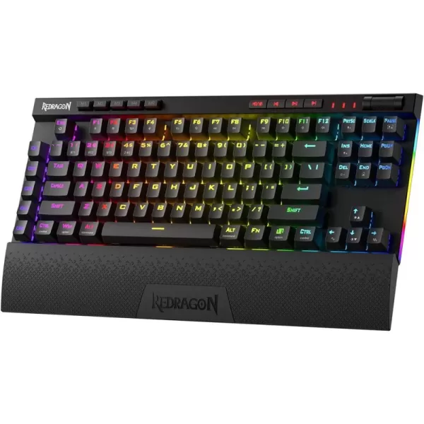 Redragon K587 TKL Wired RGB Mechanical 87 Keys Gaming Keyboard 9 Dedicated Macro G Keys Media Control wDetachable Wrist Rest HotSwap Linear Red SwitchesK587 PRO