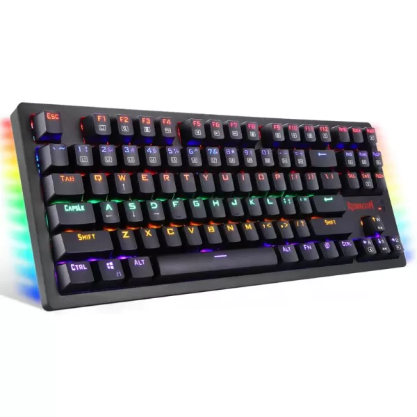 Redragon K598 TKL Wireless Mechanical Keyboard Brown Switches Compact 87 Key Tenkeyless RGB LED Backlit Gaming Keyboard for Windows PC Gamers