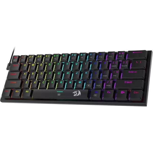 Redragon K614 Anivia 60 Ultra Thin Wired Mechanical Keyboard Slim Compact 61 Keys RGB Gaming Keyboard wLow Profile Linear Red Switches and DoubleShot Keycaps for Fast ampamp Accurate Actuation