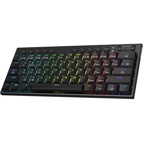 Redragon K632 PRO 60 Wireless RGB Mechanical Keyboard BT24GhzWired TriMode UltraThin Low Profile Gaming Keyboard wNoLag Connection Dedicated Media Control ampamp Linear Red SwitchBlack Red Switch