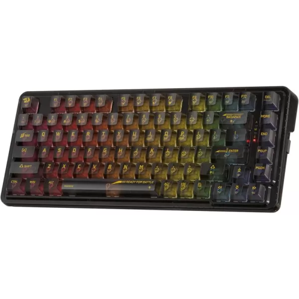 Redragon K649 78 Wired Gasket RGB Gaming Keyboard 82 Keys Layout HotSwap Compact Mechanical Keyboard wHotSwappable Socket Sound Absorbing Foam Quiet Custom Linear SwitchBlack Transparent
