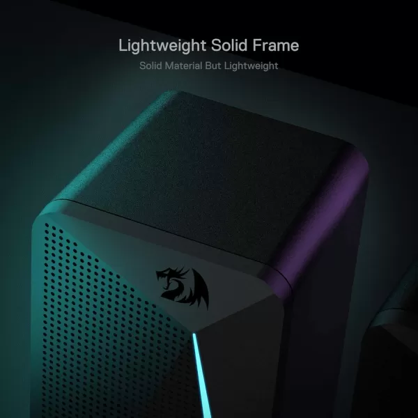 Redragon GS510 RGB Desktop Speakers 20 Channel PC Computer Speaker with 4 Colorful LED Backlight Modes Enhanced Bass and EasyAccess Volume Control USB Powered w 35mm Cable