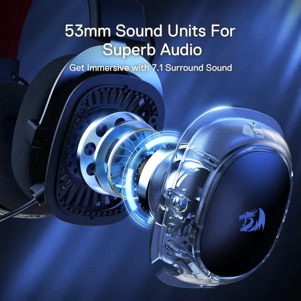 Redragon H510 Zeus Wired Gaming Headset  71 Surround Sound  Memory Foam Ear Pads  53MM Drivers  Detachable Microphone Works for MultiPlatforms PC PS43 ampamp Xbox OneSeries X NSBlack Wireless H510 PRO