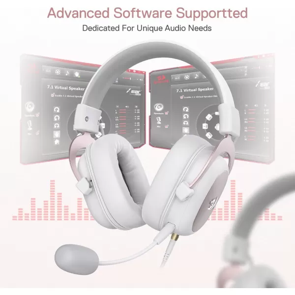 Redragon H510 Zeus Wired Gaming Headset  71 Surround Sound  Memory Foam Ear Pads  53MM Drivers  Detachable Microphone Works for MultiPlatforms PC PS43 ampamp Xbox OneSeries X NSWhite H510