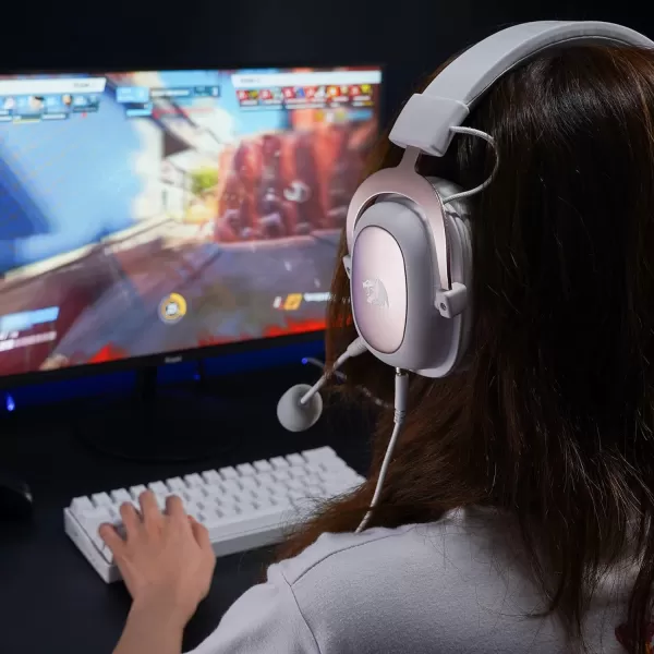 Redragon H510 Zeus Wired Gaming Headset  71 Surround Sound  Memory Foam Ear Pads  53MM Drivers  Detachable Microphone Works for MultiPlatforms PC PS43 ampamp Xbox OneSeries X NSWhite H510