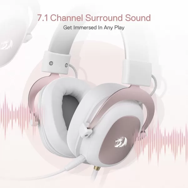 Redragon H510 Zeus Wired Gaming Headset  71 Surround Sound  Memory Foam Ear Pads  53MM Drivers  Detachable Microphone Works for MultiPlatforms PC PS43 ampamp Xbox OneSeries X NSWhite H510