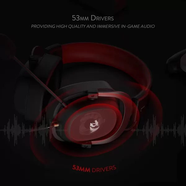 Redragon H510 Zeus Wired Gaming Headset  71 Surround Sound  Memory Foam Ear Pads  53MM Drivers  Detachable Microphone Works for MultiPlatforms PC PS43 ampamp Xbox OneSeries X NSBlack H510