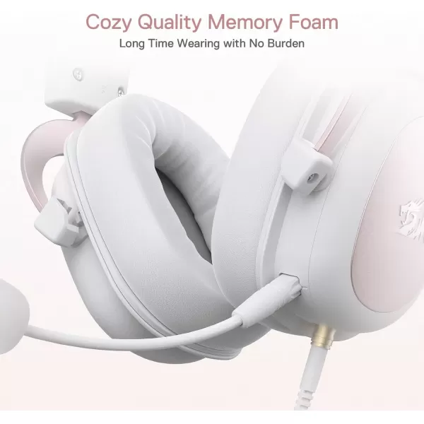 Redragon H510 Zeus Wired Gaming Headset  71 Surround Sound  Memory Foam Ear Pads  53MM Drivers  Detachable Microphone Works for MultiPlatforms PC PS43 ampamp Xbox OneSeries X NSWhite H510
