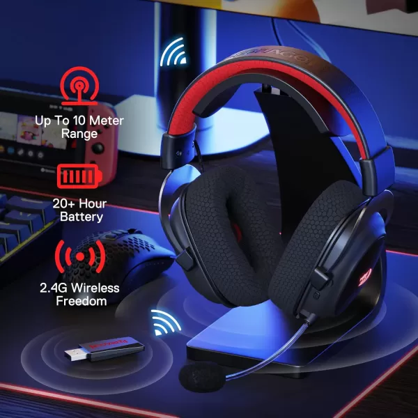 Redragon H510 Zeus Wired Gaming Headset  71 Surround Sound  Memory Foam Ear Pads  53MM Drivers  Detachable Microphone Works for MultiPlatforms PC PS43 ampamp Xbox OneSeries X NSBlack Wireless H510 PRO