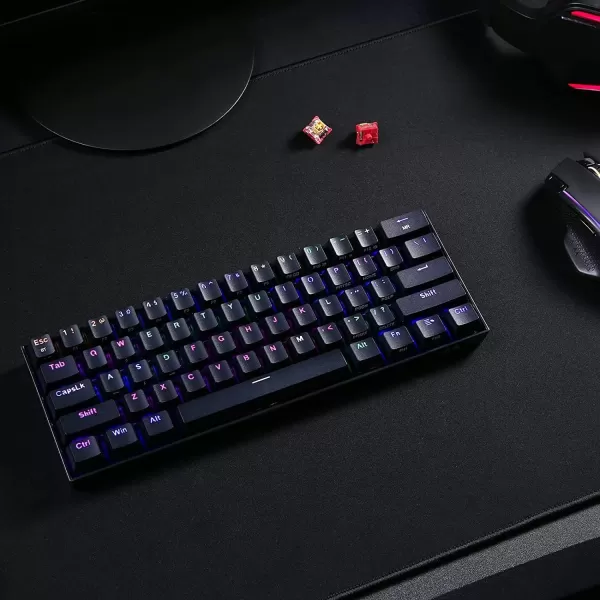 Redragon K530 Pro Draconic 60 Wireless RGB Mechanical Keyboard BT24GhzWired 3Mode 61 Keys Compact Gaming Keyboard wHotSwap Socket FreeMod Plate Mounted PCB ampamp Tactile Brown SwitchBlack