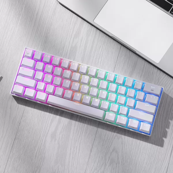 Redragon K530 Pro Draconic 60 Wireless RGB Mechanical Keyboard BT24GhzWired 3Mode 61 Keys Compact Gaming Keyboard wHotSwap Socket FreeMod Plate Mounted PCB ampamp Tactile Brown SwitchWhite