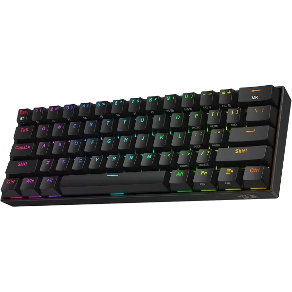 Redragon K530 Pro Draconic 60 Wireless RGB Mechanical Keyboard BT24GhzWired 3Mode 61 Keys Compact Gaming Keyboard wHotSwap Socket FreeMod Plate Mounted PCB ampamp Tactile Brown SwitchBlack