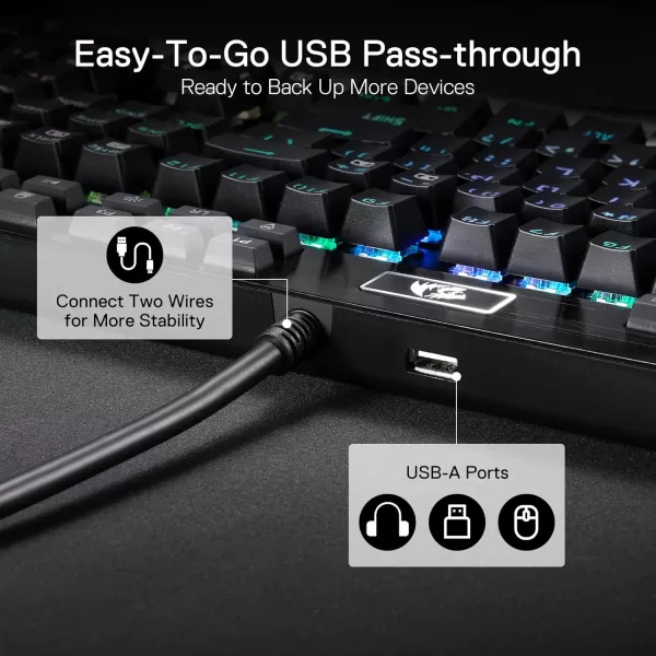 Redragon K550 RGB Gaming Keyboard 104 Keys  12 Macro G Keys Wired Mechanical Keyboard wAluminum Top Plate Custom Clicky Purple Switch Extra USB Port ampamp Wrist RestBlack