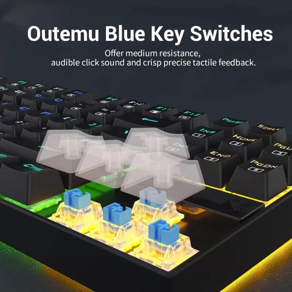 Redragon K552RGBBA Mechanical Gaming Keyboard and Mouse Combo Wired RGB LED Backlit 60 with Arrow Key Keyboard ampamp 7200 DPI Mouse for Windows PC Gamers Tenkeyless Keyboard Mouse Set