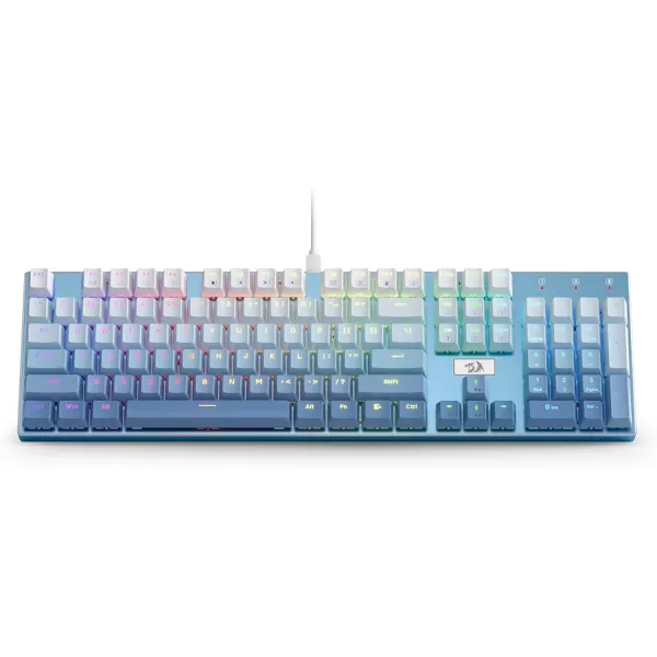 Redragon K556 SE RGB LED Backlit Wired Mechanical Gaming Keyboard Aluminum Base 104 Keys Upgraded Socket 35mm Sound Absorbing Foams HotSwap Linear Quiet Red Switch Gradient BlueK556 SE Wired