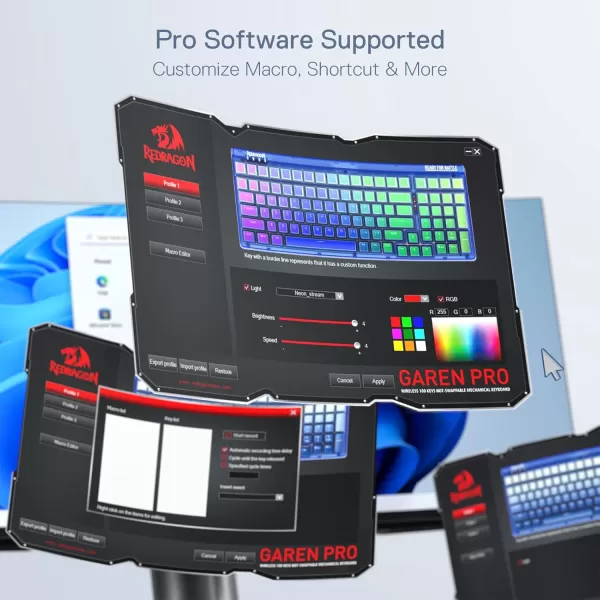 Redragon K556 SE RGB LED Backlit Wired Mechanical Gaming Keyboard Aluminum Base 104 Keys Upgraded Socket 35mm Sound Absorbing Foams HotSwap Linear Quiet Red Switch Gradient BlueK656 Translucent Wireless