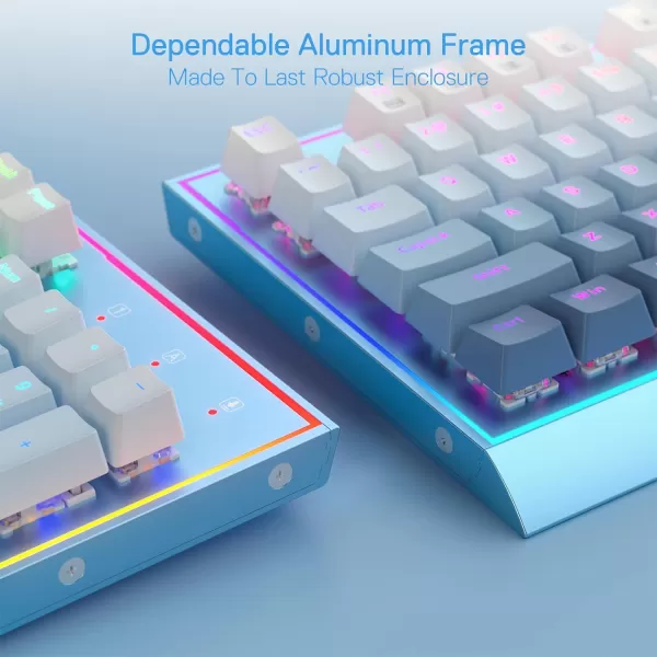 Redragon K556 SE RGB LED Backlit Wired Mechanical Gaming Keyboard Aluminum Base 104 Keys Upgraded Socket 35mm Sound Absorbing Foams HotSwap Linear Quiet Red Switch Gradient BlueK654 Wired