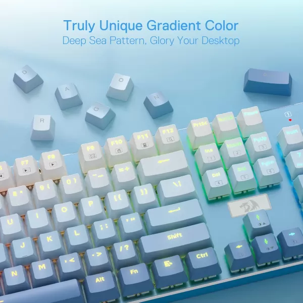 Redragon K556 SE RGB LED Backlit Wired Mechanical Gaming Keyboard Aluminum Base 104 Keys Upgraded Socket 35mm Sound Absorbing Foams HotSwap Linear Quiet Red Switch Gradient BlueK556 SE Wired