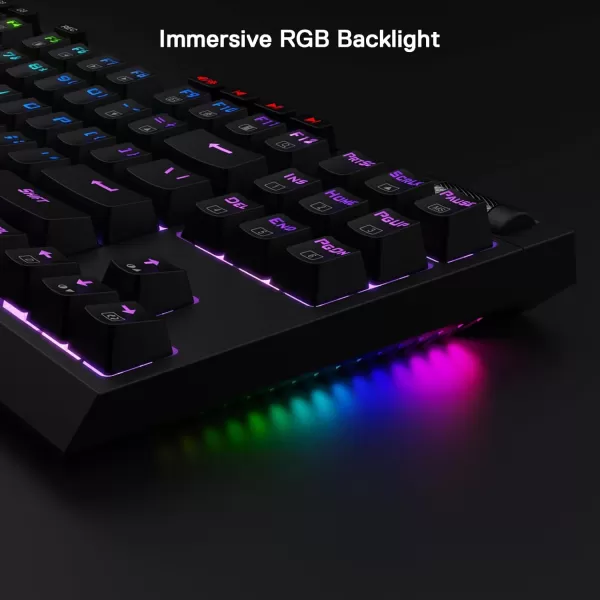 Redragon K596 PRO RGB Mechanical Gaming Keyboard 50 BT24 GhzWired Three Modes 87 Keys TKL Compact Keyboard wDurable Battery 10 Onboard Macro Keys ampamp Wrist Rest 10H Play Time Red SwitchesWired