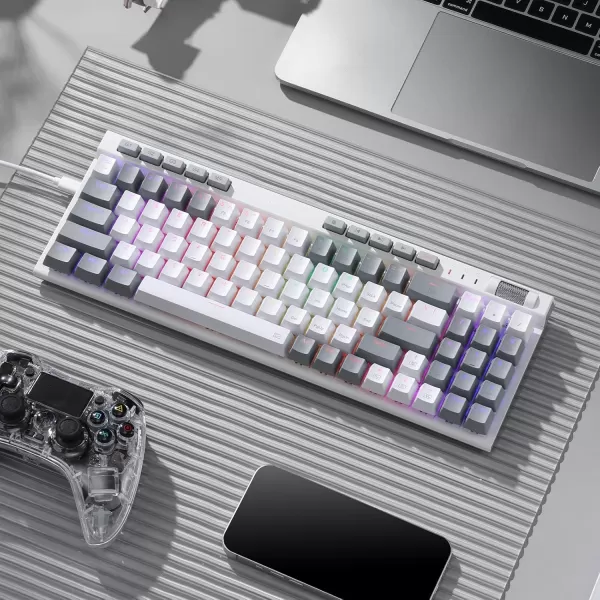 Redragon K655 75 RGB Wired Mechanical Gaming Keyboard 78 Keys HotSwap Mechanical Keyboard wAluminum Cover Board Upgraded Socket and Onboard MacroMedia Keys Quiet Linear Red Switch