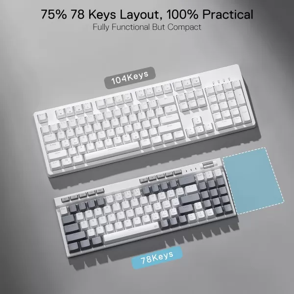 Redragon K655 75 RGB Wired Mechanical Gaming Keyboard 78 Keys HotSwap Mechanical Keyboard wAluminum Cover Board Upgraded Socket and Onboard MacroMedia Keys Quiet Linear Red Switch