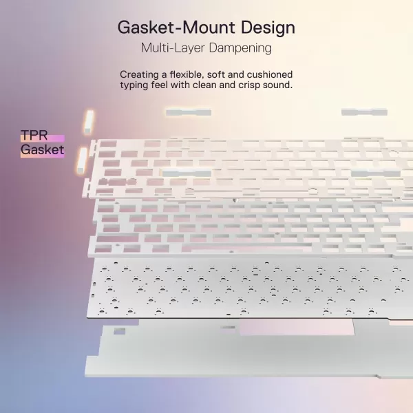Redragon K673 PRO 75 Wireless Gasket RGB Gaming Keyboard 3Modes 81 Keys Compact Mechanical Keyboard HotSwap Socket Dedicated Knob Control and Sound Absorbing Pads Linear Red SwitchVintage Blue