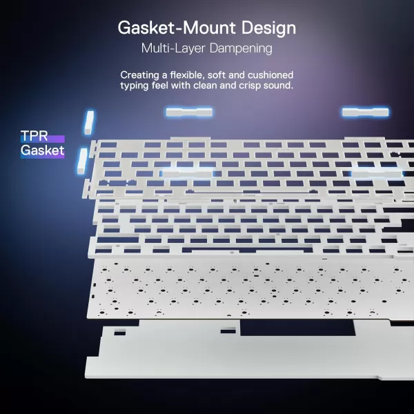Redragon K673 PRO 75 Wireless Gasket RGB Gaming Keyboard 3Modes 81 Keys Compact Mechanical Keyboard HotSwap Socket Dedicated Knob Control and Sound Absorbing Pads Linear Red SwitchAbyssal Blue