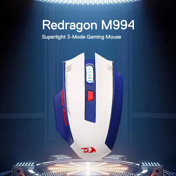 Redragon M994 Wireless Gaming Mouse 26000 DPI WiredWireless Gamer Mouse w 3Mode Connection BT ampamp 24G Wireless 6 Macro Buttons Durable Power Capacity for PCMacLaptop