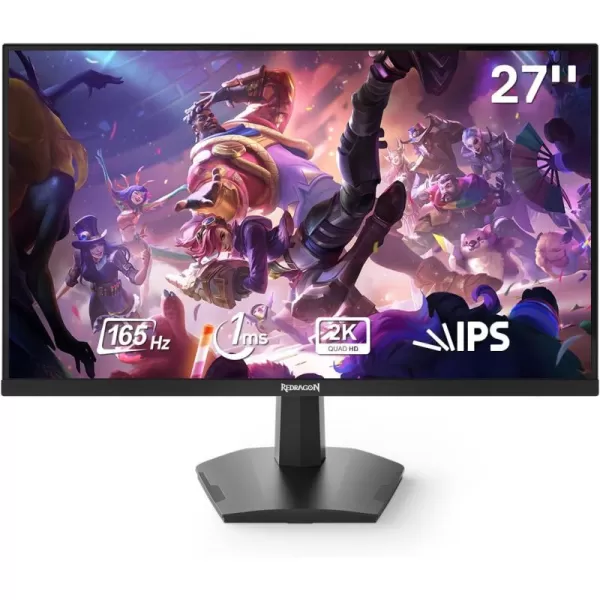 Redragon 27quot 144hz165HZ Flat Gaming Monitor QHD 2K 2560X1440 IPS Frameless Computer Monitor 1ms Response Time HDMI ampamp VGA Compatible VESA Wall Mount27inch