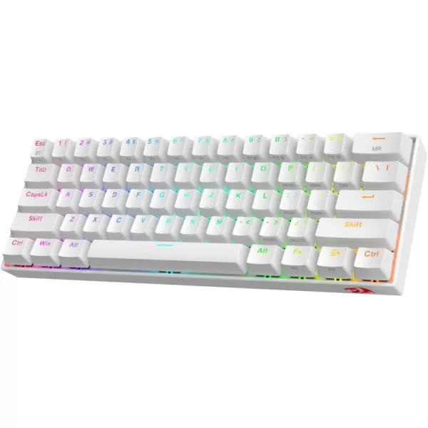 Redragon K530 Pro Draconic 60 Wireless RGB Mechanical Keyboard BT24GhzWired 3Mode 61 Keys Compact Gaming Keyboard wHotSwap Socket FreeMod Plate Mounted PCB ampamp Tactile Brown SwitchWhite