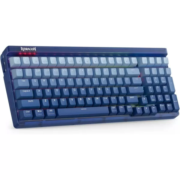 Redragon K556 SE RGB LED Backlit Wired Mechanical Gaming Keyboard Aluminum Base 104 Keys Upgraded Socket 35mm Sound Absorbing Foams HotSwap Linear Quiet Red Switch Gradient BlueK656 Translucent Wireless
