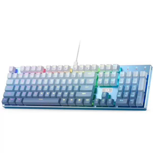 Redragon K556 SE RGB LED Backlit Wired Mechanical Gaming Keyboard Aluminum Base 104 Keys Upgraded Socket 35mm Sound Absorbing Foams HotSwap Linear Quiet Red Switch Gradient BlueK556 SE Wired