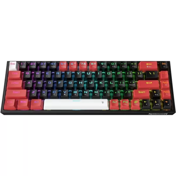 Redragon K631 PRO SE 65 3Mode Wireless RGB Gaming Keyboard 68 Keys HotSwappable Compact Mechanical Keyboard wHotSwap FreeMod PCB Socket ampamp Translucent Board Custom Quiet Linear SwitchBlack  Red
