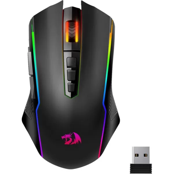 Redragon Wireless Gaming Mouse TriMode 24GUSBCBluetooth Mouse Gaming 10000 DPI RGB Backlit Fully Programmable Rechargeable Wireless Computer Mouse for Laptop PC Mac BlackBlack