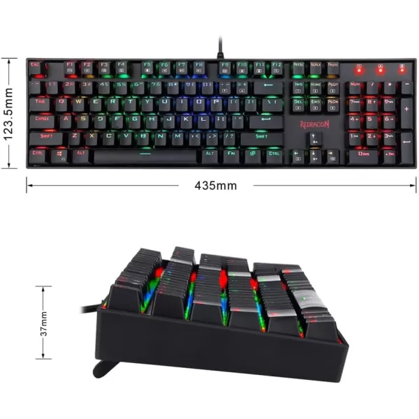 Redragon 75 Mechanical Keyboard Gasket Mounted Wireless RGB Gaming Keyboard with Volume Knob MDAProfile PreLubed Linear Switches81 Keys TriMode Hot Swappable Keyboard Black