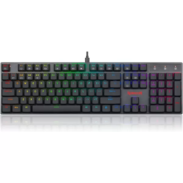 Redragon K535 Wireless Bluetooth Mechanical Gaming Keyboard RGB Backlit with Low Profile Blue Switches for Windows Gaming PC