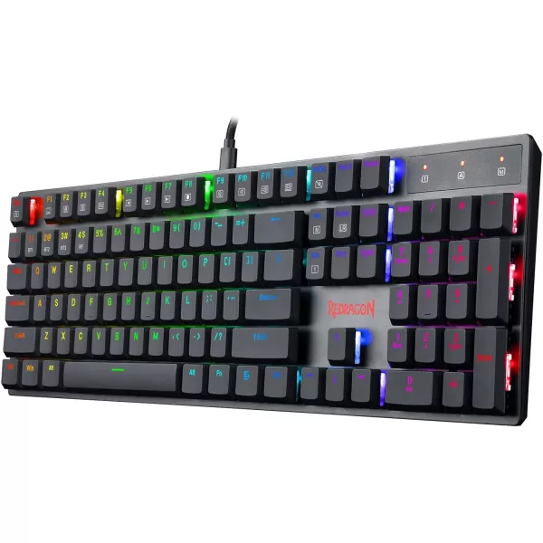 Redragon K535 Wireless Bluetooth Mechanical Gaming Keyboard RGB Backlit with Low Profile Blue Switches for Windows Gaming PC
