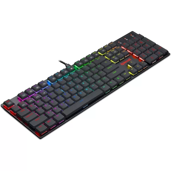 Redragon K535 Wireless Bluetooth Mechanical Gaming Keyboard RGB Backlit with Low Profile Blue Switches for Windows Gaming PC