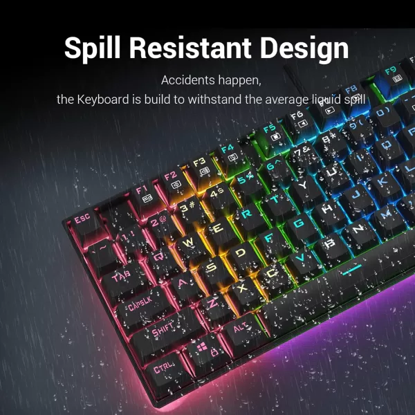 Redragon K552 Mechanical Gaming Keyboard RGB LED Backlit Wired with AntiDust Proof Switches for Windows PC Black 87 Keys Red Switches