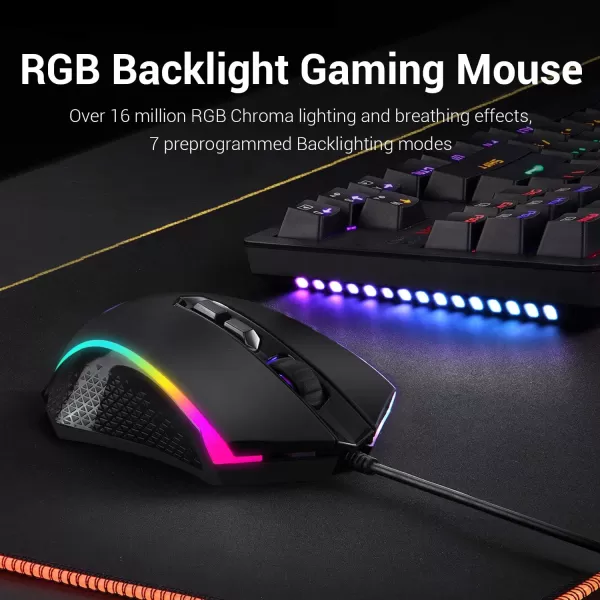 Redragon K552BA Gaming Keyboard and Mouse Mouse Pad Combo 87 keys LED Backlit Mechanical Gaming Keyboard with Blue Switches Gaming Mouse Mouse Pad for Windows PC Games  Keyboard Mouse Pad Set