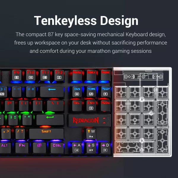 Redragon K552R KUMARA Rainbow RGB Backlit Mechanical Gaming Keyboard
