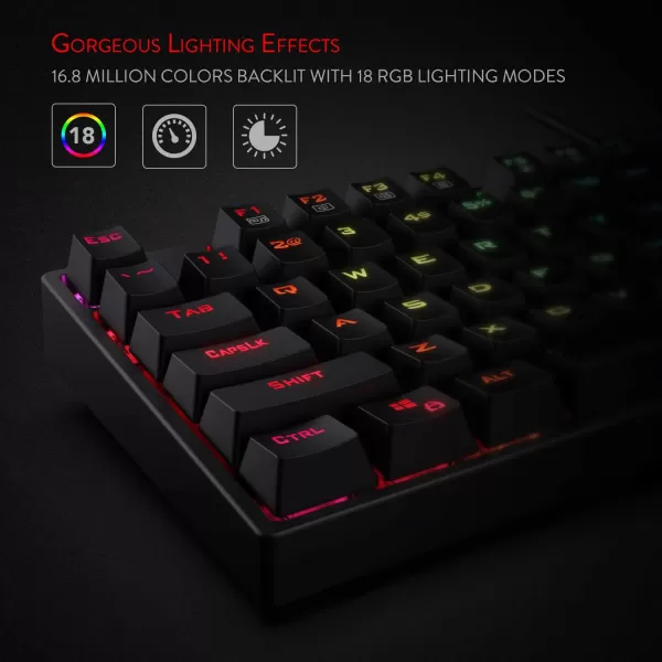 Redragon K582BA Wired Mechanical Gaming Keyboard ampamp M711 Cobra Gaming Mouse Combo 10000DPI 7 Programmable Buttons RGB LED Backlit Keyboard Mouse Set for PC Laptop Computer